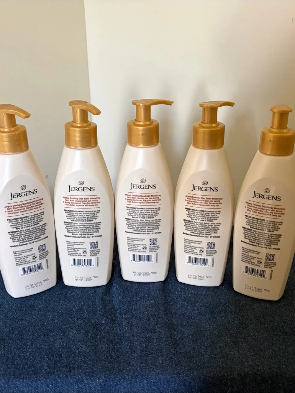 LOT OF 5 Jergens Moisturizing Hand Wash Soap Enriching Shea Butter Scent